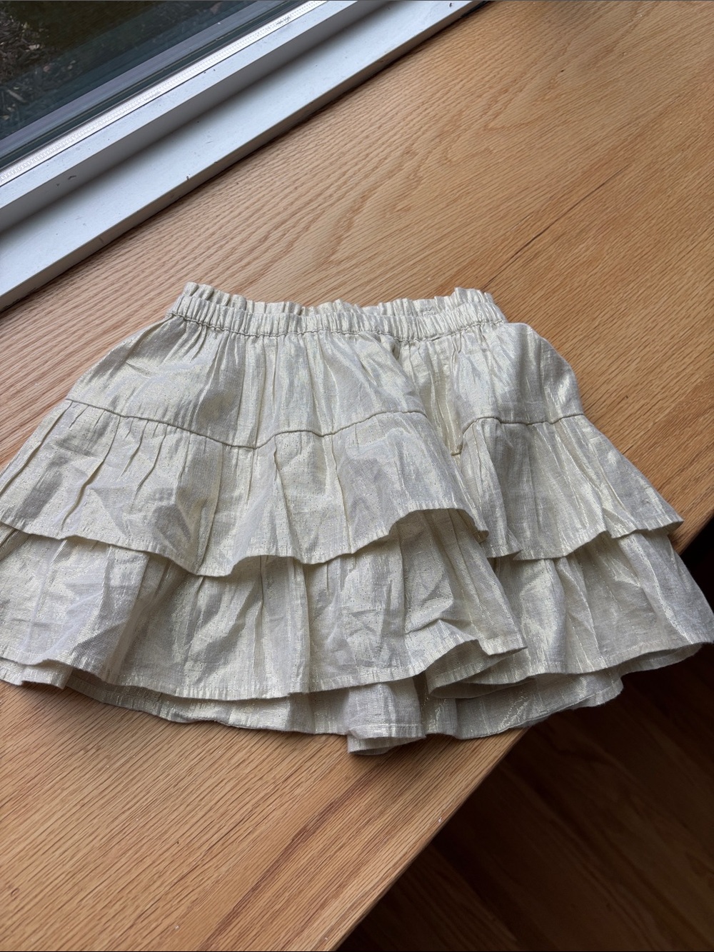 Gold ruffle skirt